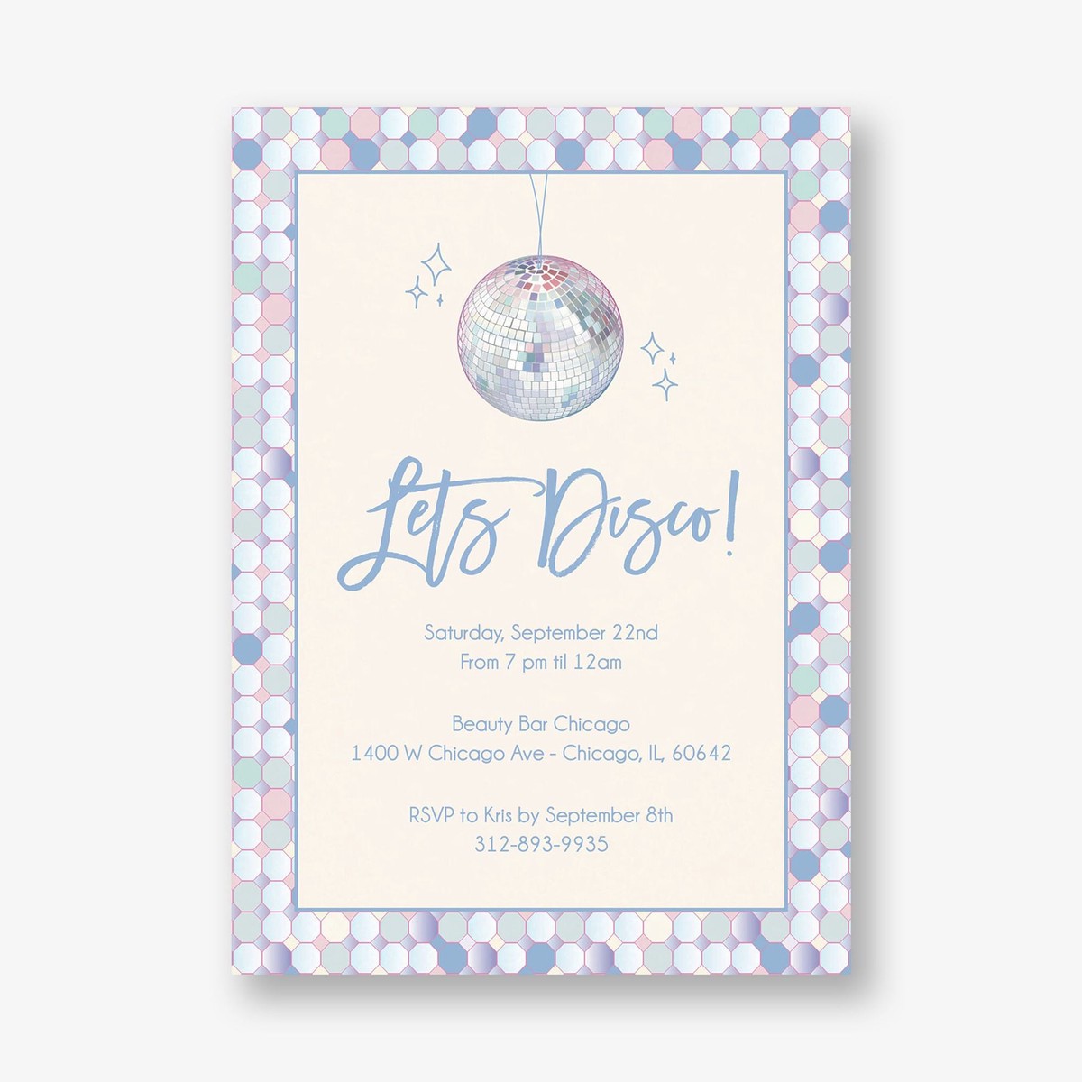 Disco Ball Frame Party Invitation