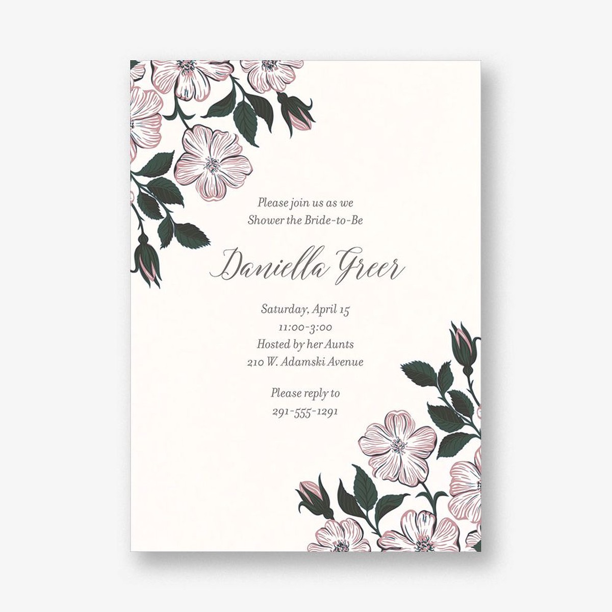 Dogwood Bunch Bridal Shower Invitation