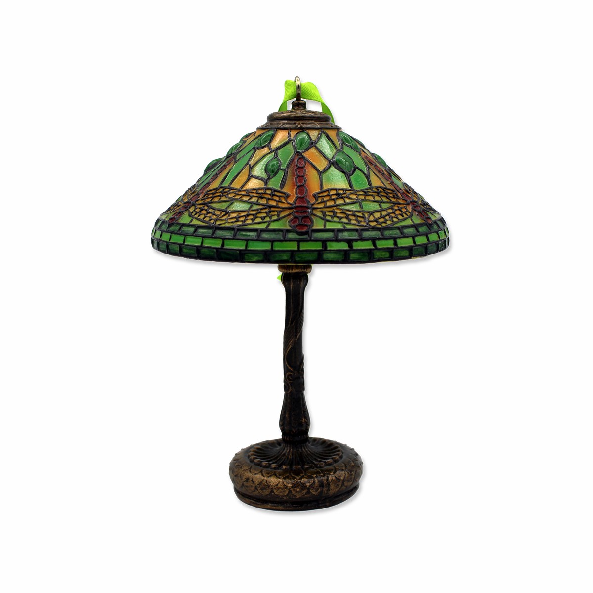 Miniature Tiffany Lamp Ornament: Dragonfly