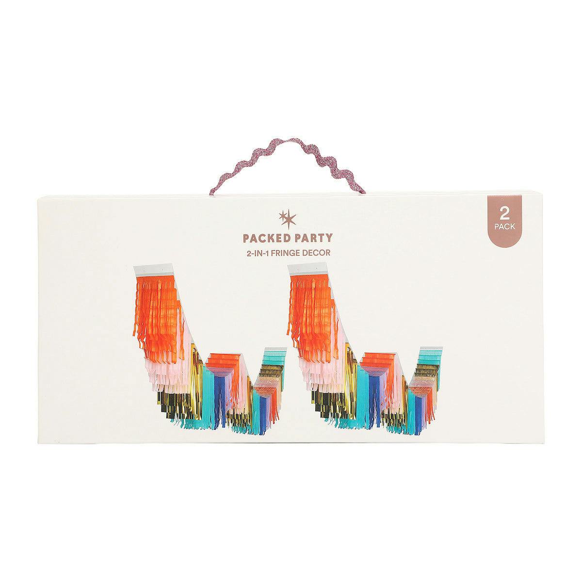 Multicolor Fringe Canopy Banners (set of 2)