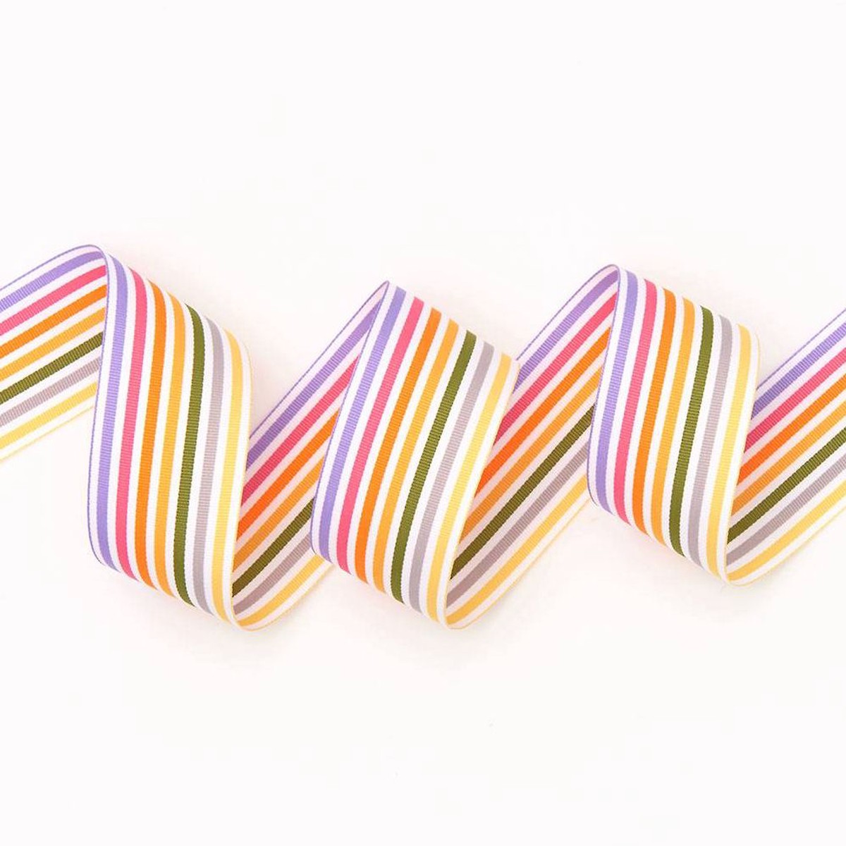 Rainbow Stripe Ribbon 1.5″ 5 YD