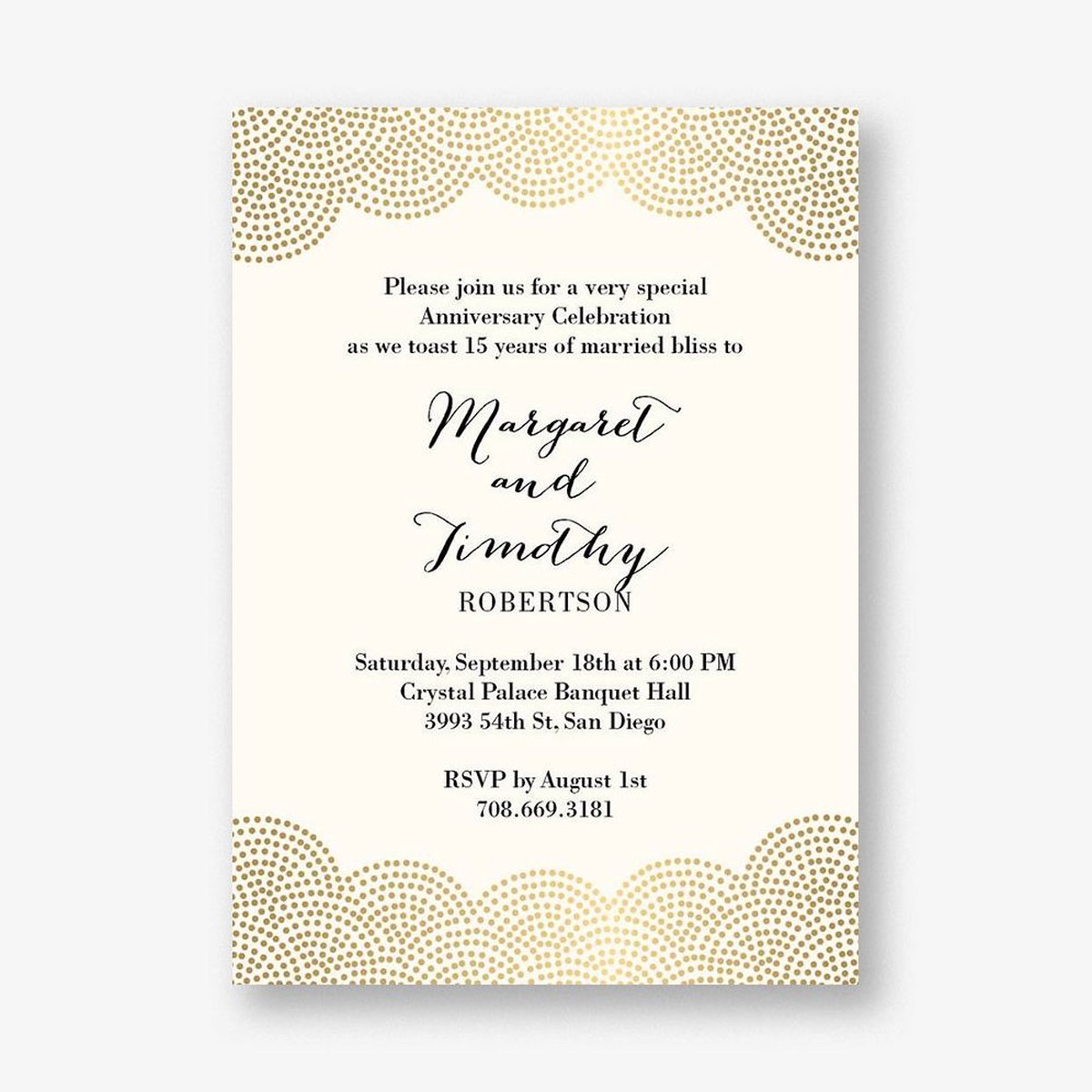 Scallop Dots Anniversary Party Invitation