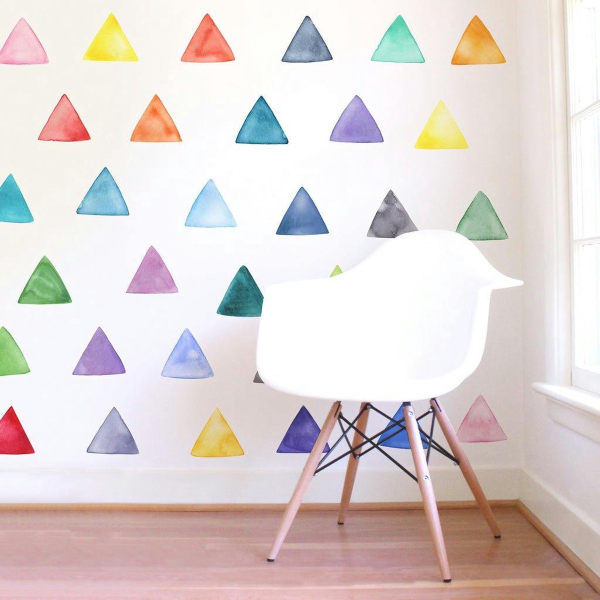 Watercolor Triangles  Rainbow  Large  Peel-and-Stick Wall Decals
