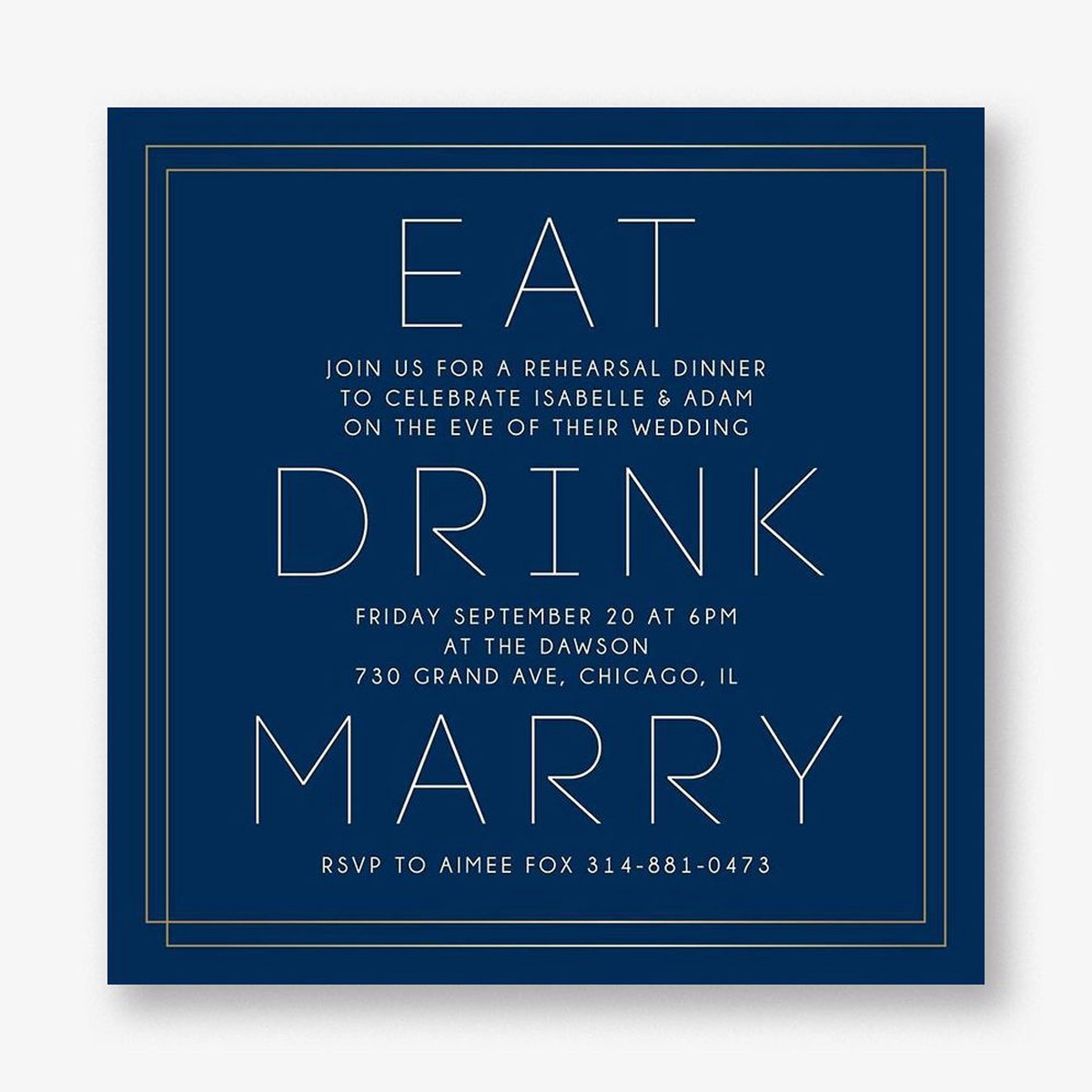Eat Drink Marry Rehearsal Dinner Invitation