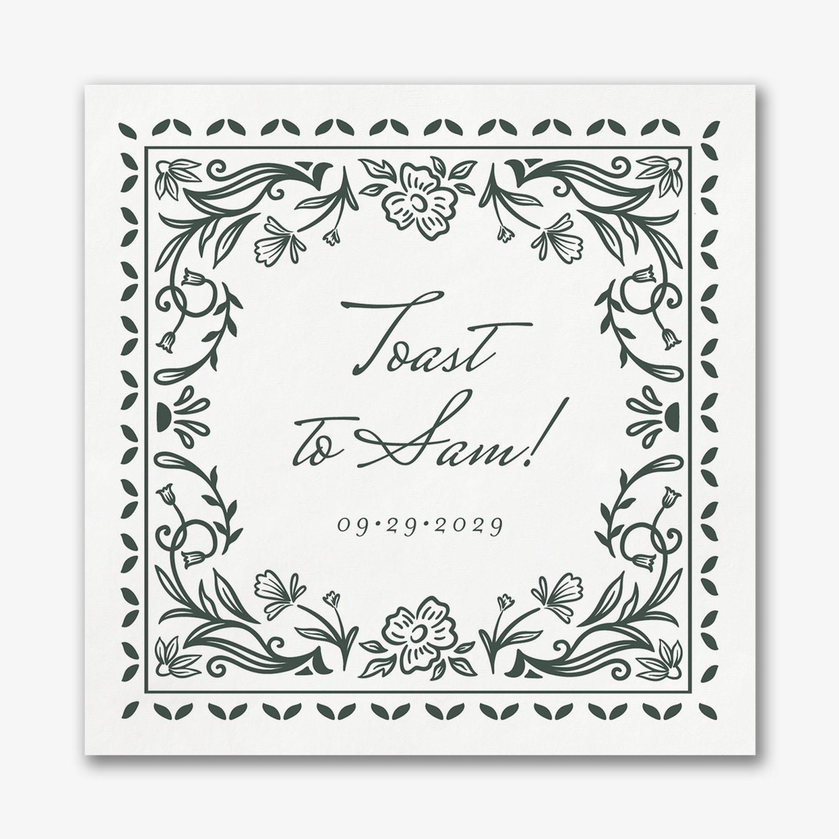 Folk Floral Custom Napkins