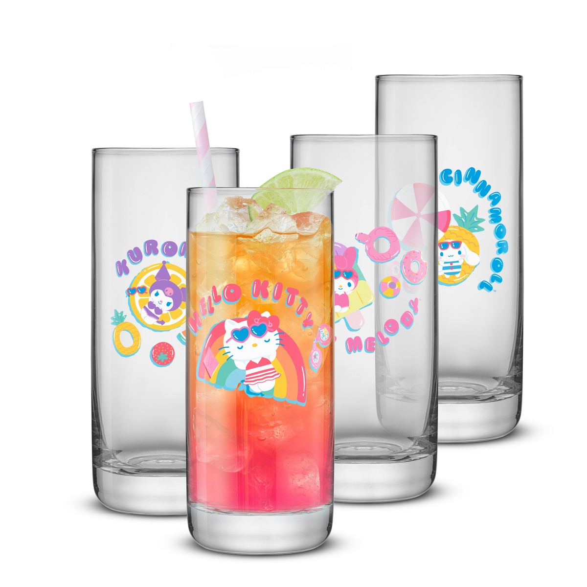 Hello Kitty and Friends Pool Party Tall Drinking Glasses