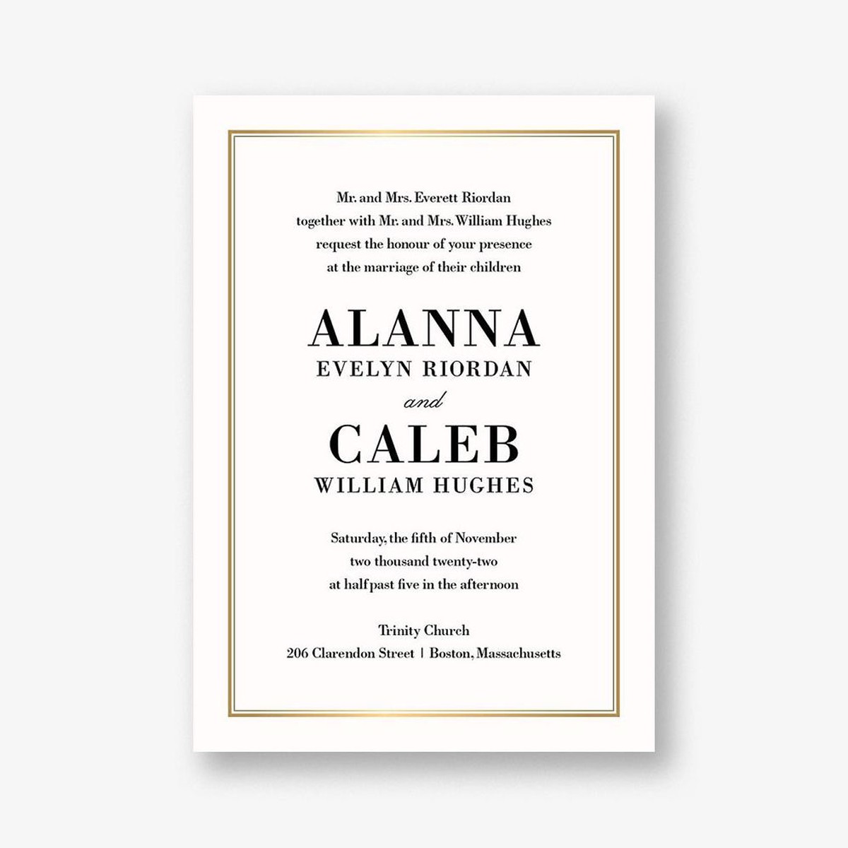 Pinstripe Border Wedding Invitation