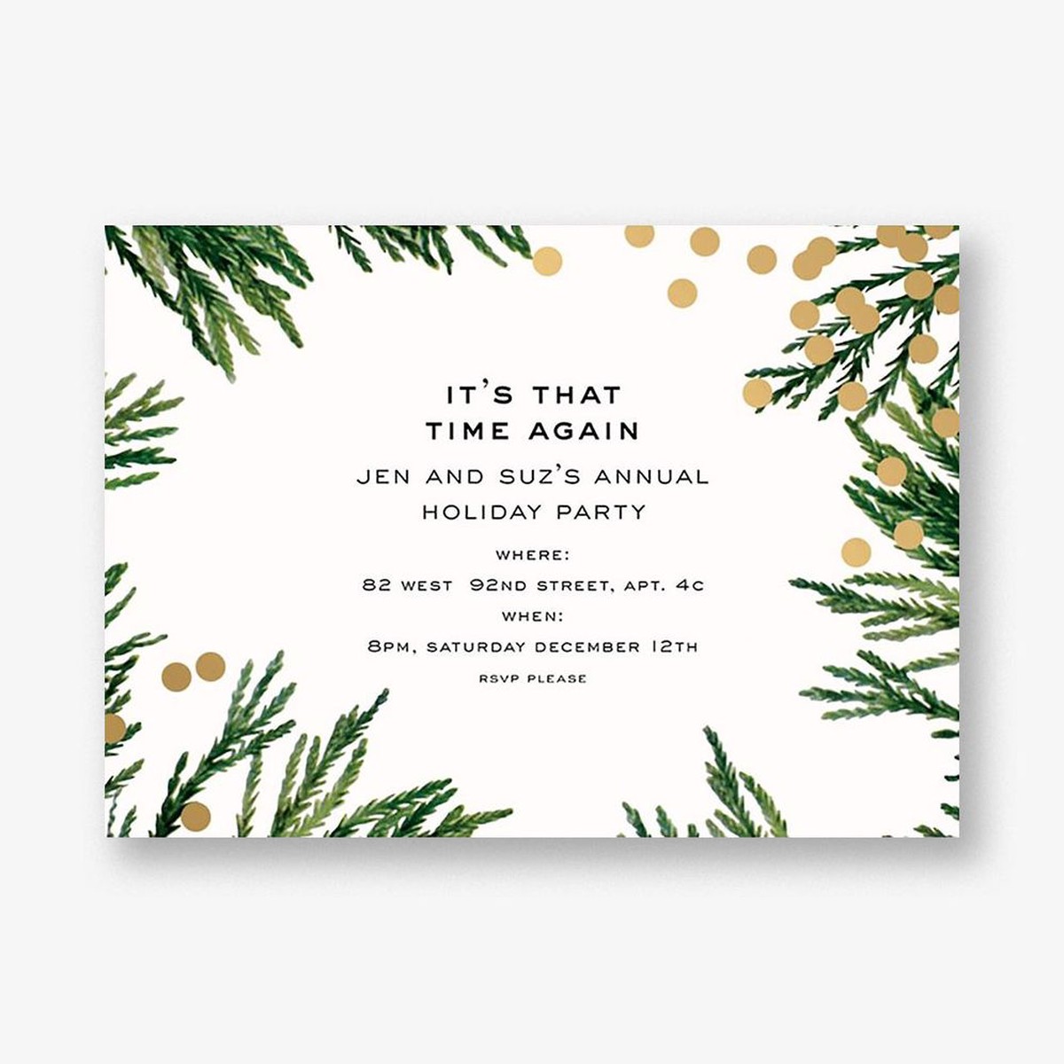 Confetti Branches Foil Invitation
