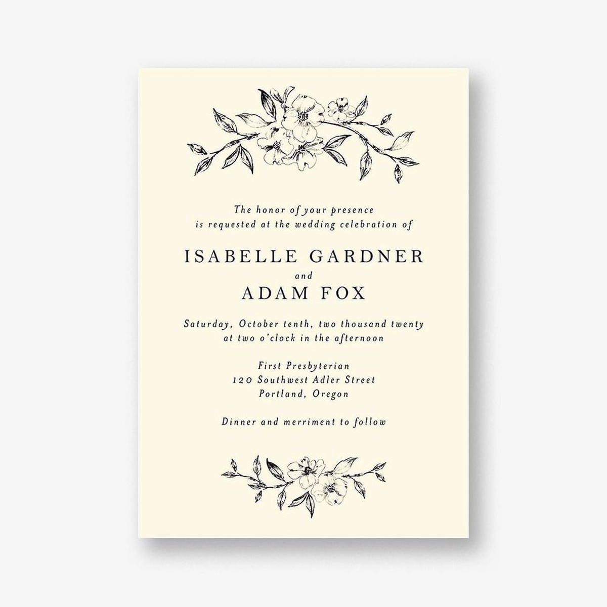Dogwood Blossom Wedding Invitation
