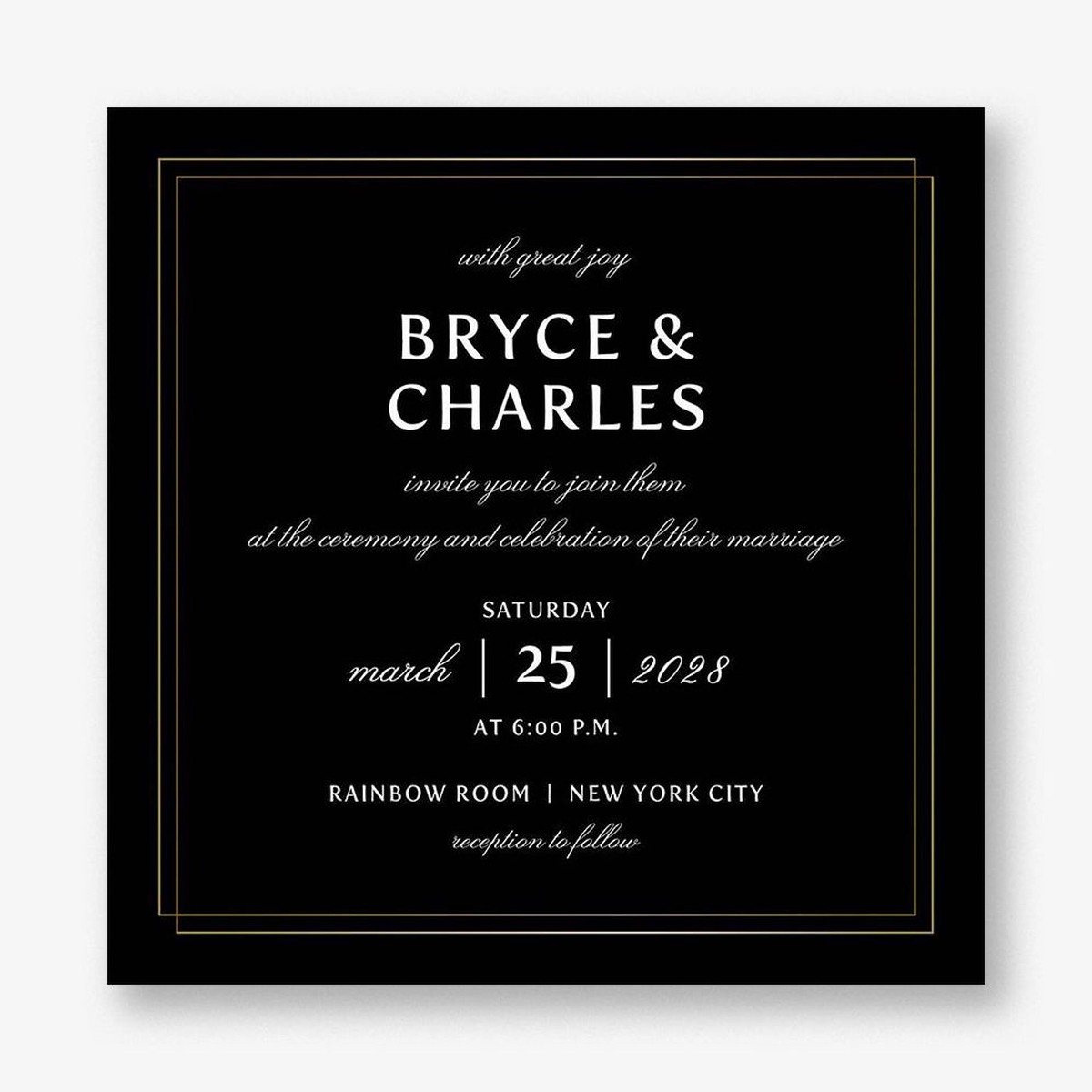 Duo Border Wedding Invitation