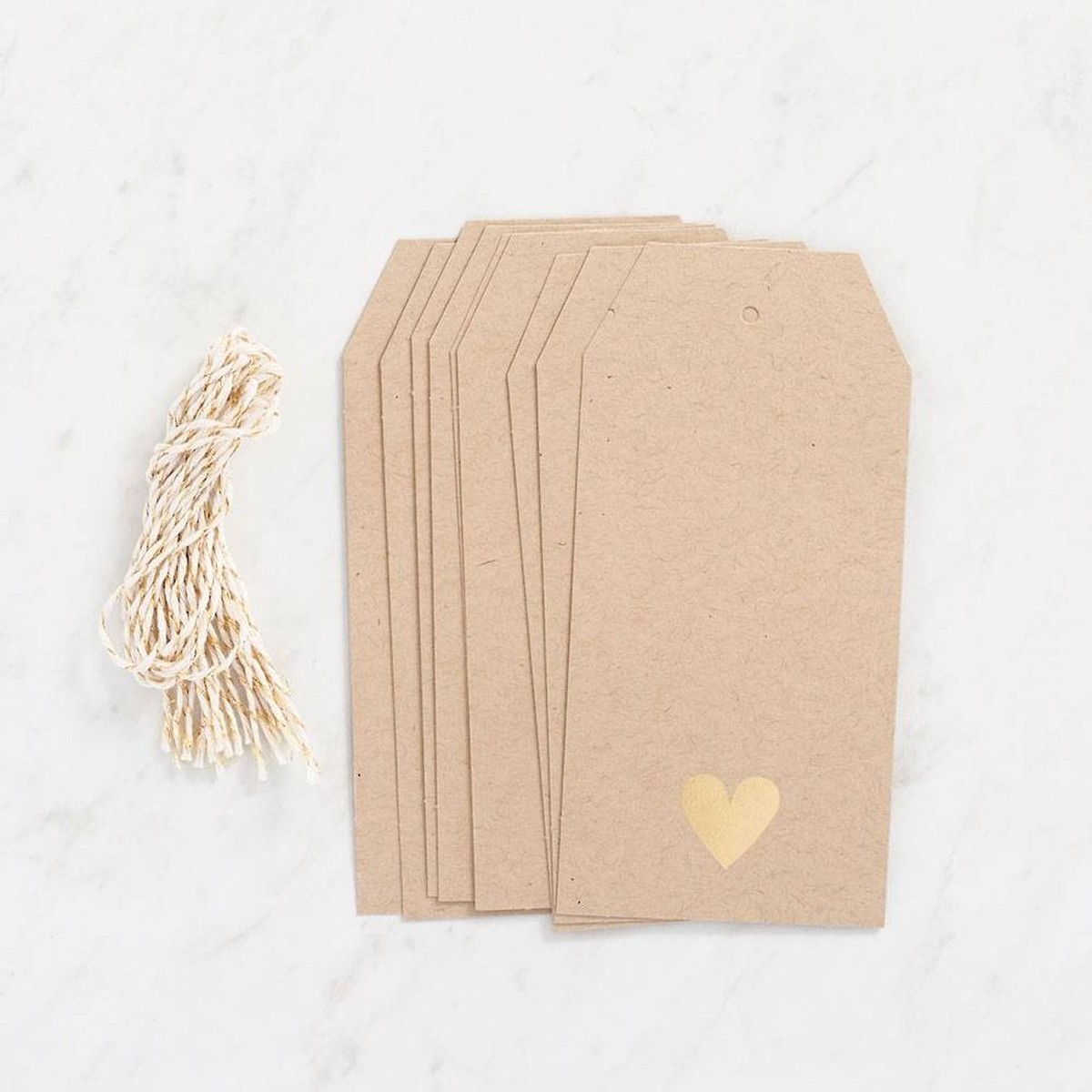 Gold Heart Foil Hang Tags