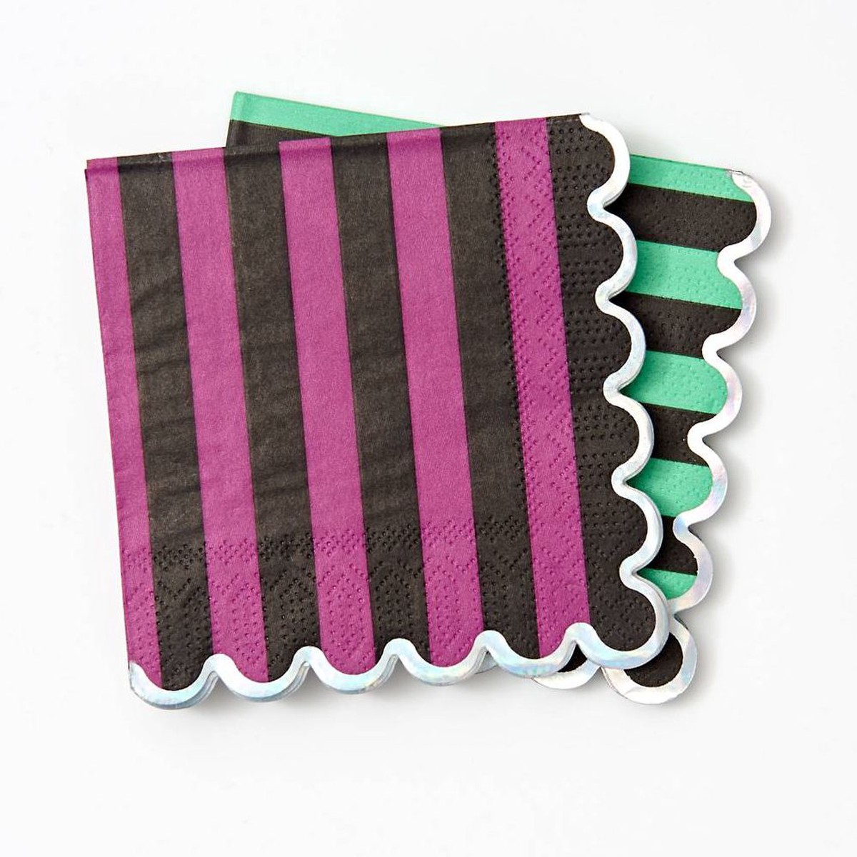 Green and Purple Dual Stripe Napkin S/20