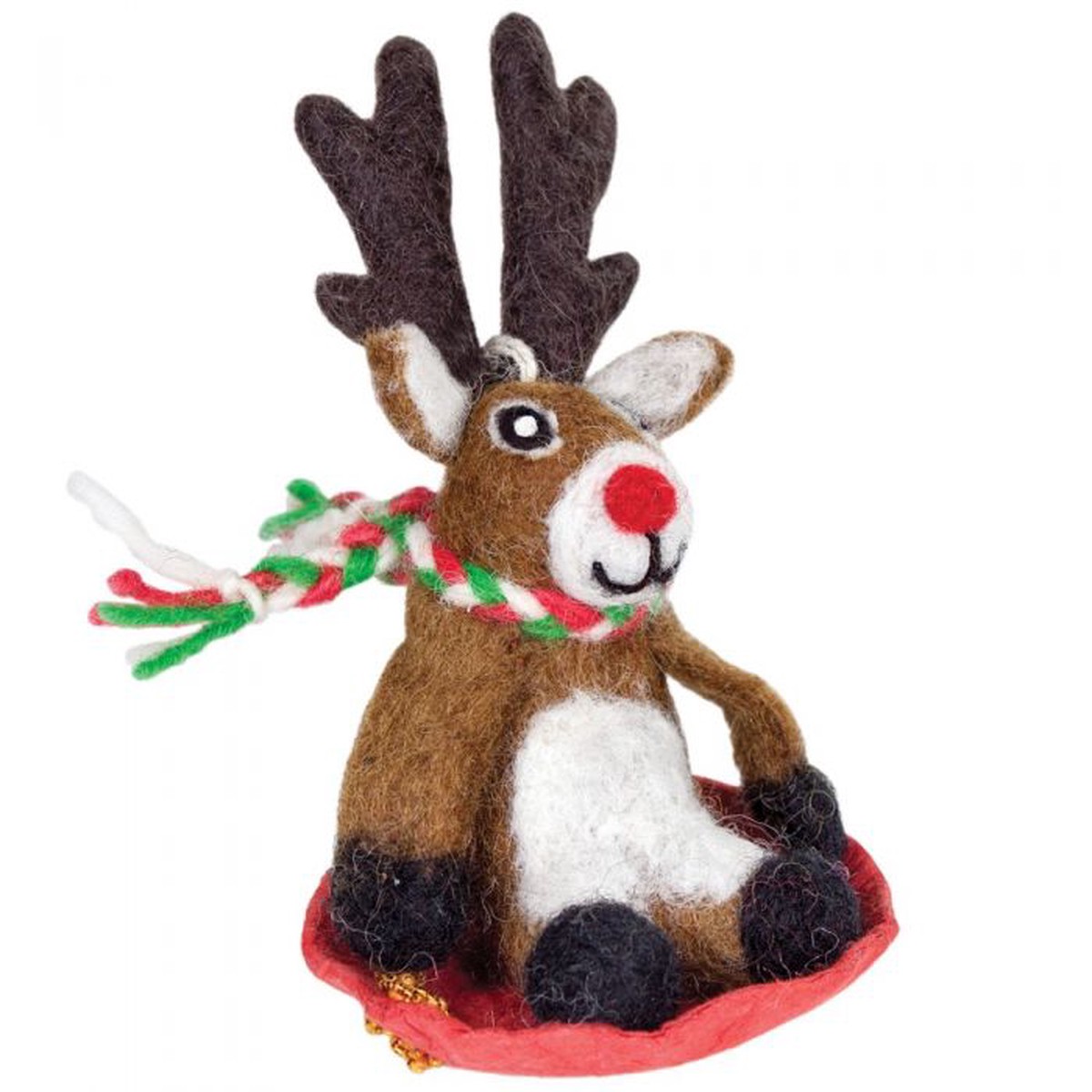 Handmade Wool Felt Dasher Jr. Ornament