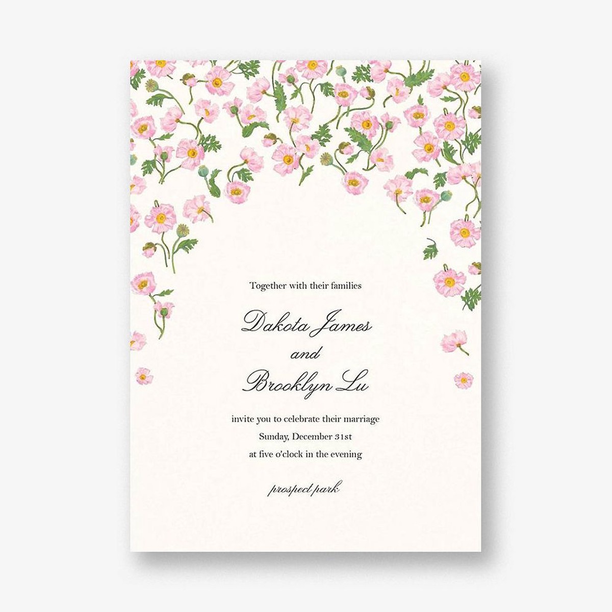 In the Cosmos Cream Wedding Invitation