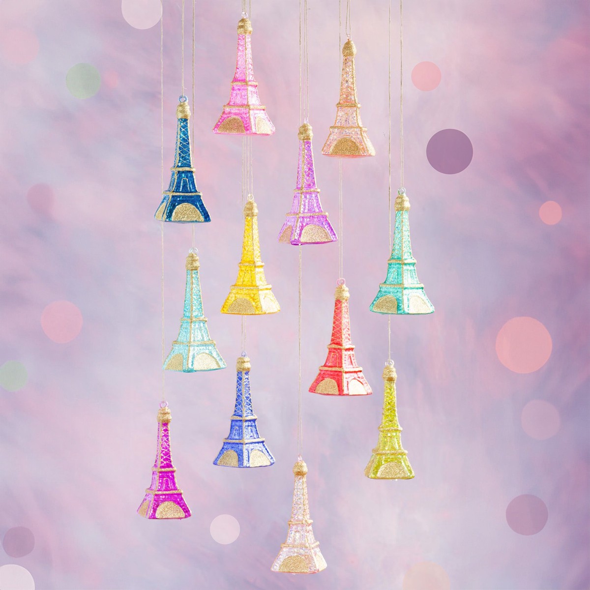 Rainbow Eiffel Tower Ornament