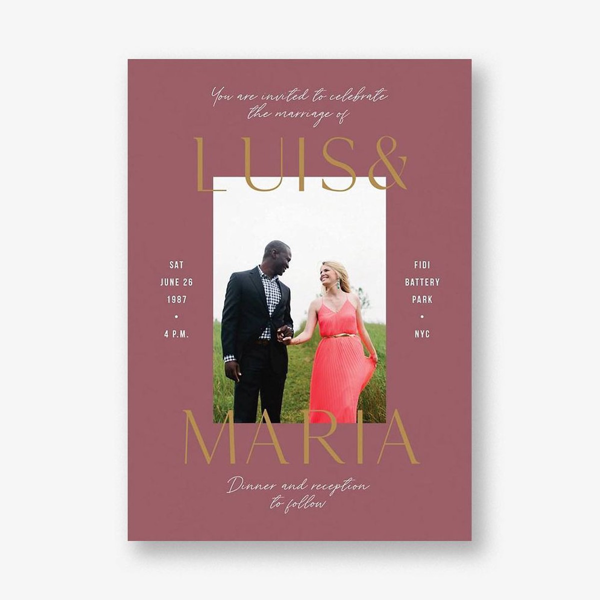 Simply Us Mauve Wedding Invitation