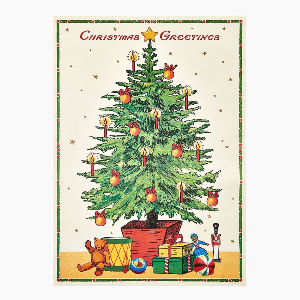 Vintage Christmas Tree Flat Wrap