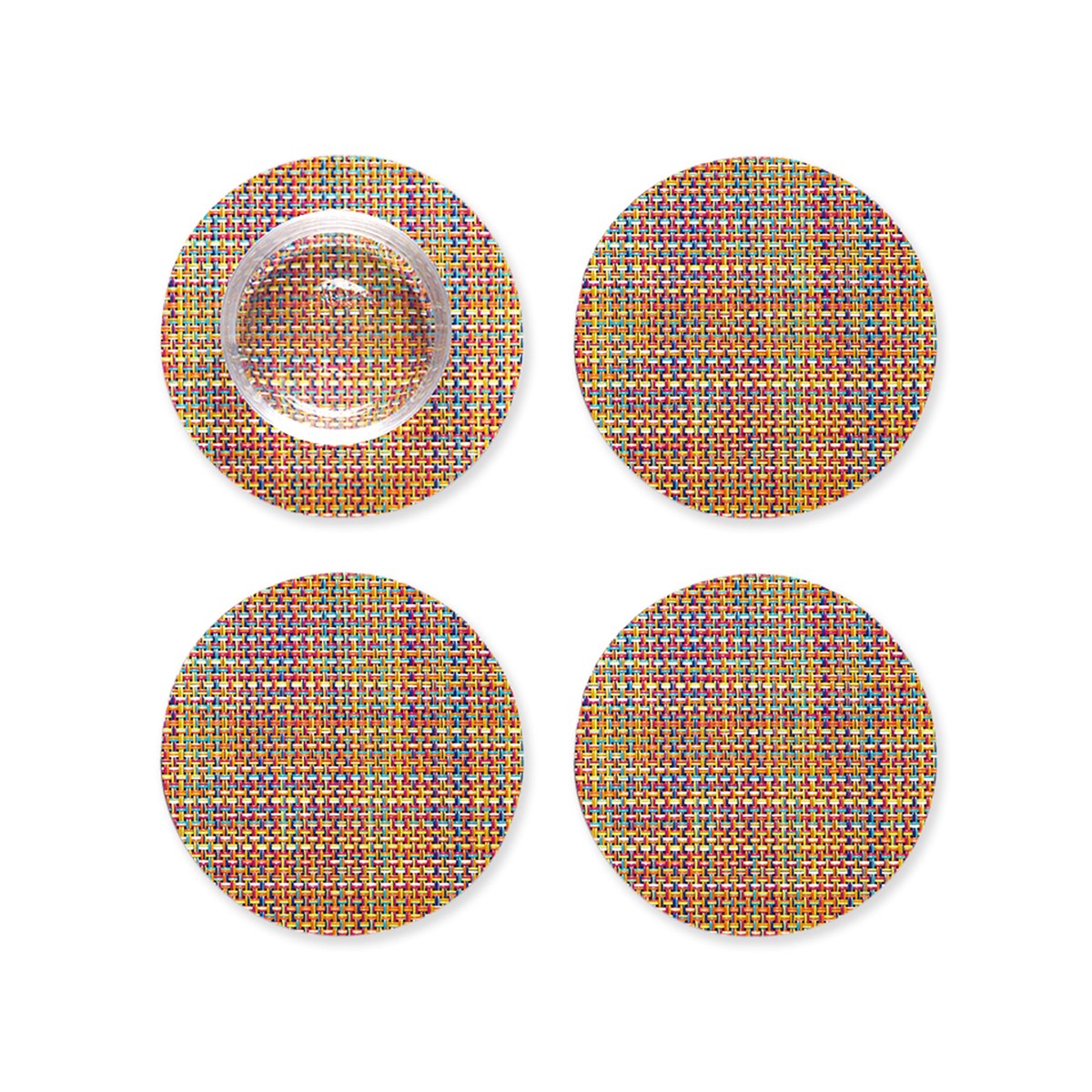 Chilewich Mini Basketweave Coasters – Set of 4 – Confetti
