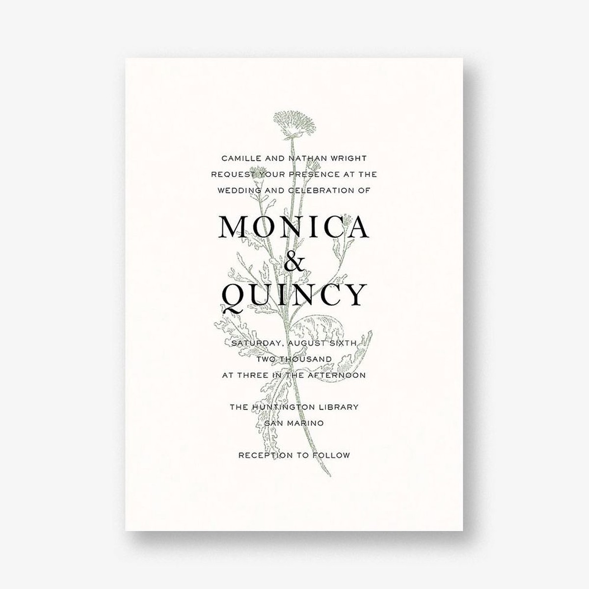 Fine Dandelion Wedding Invitation