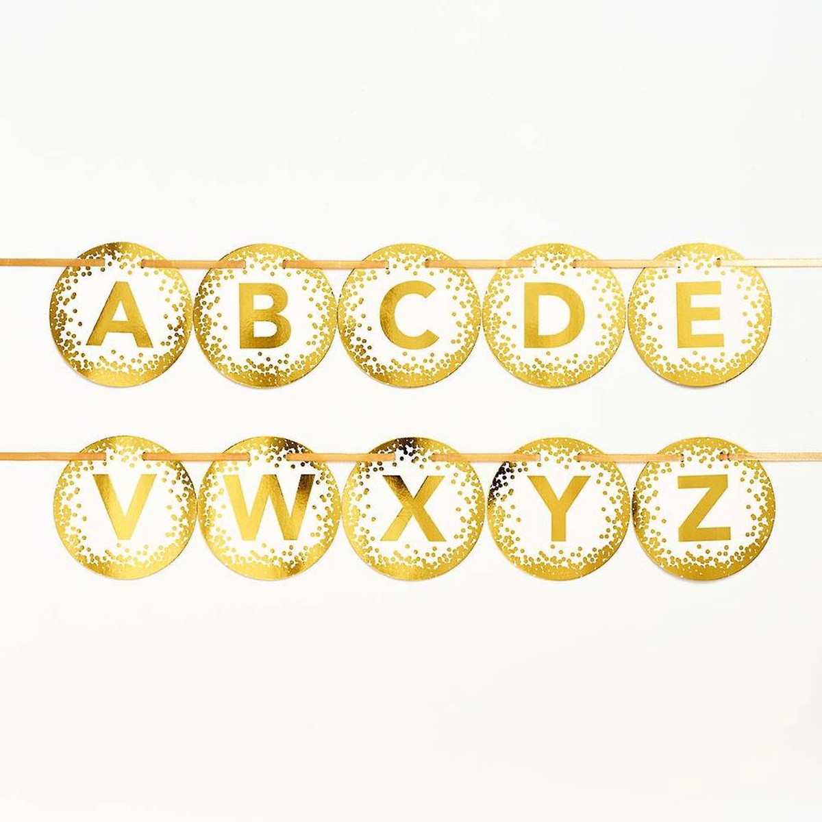 Gold Confetti Letter Banner
