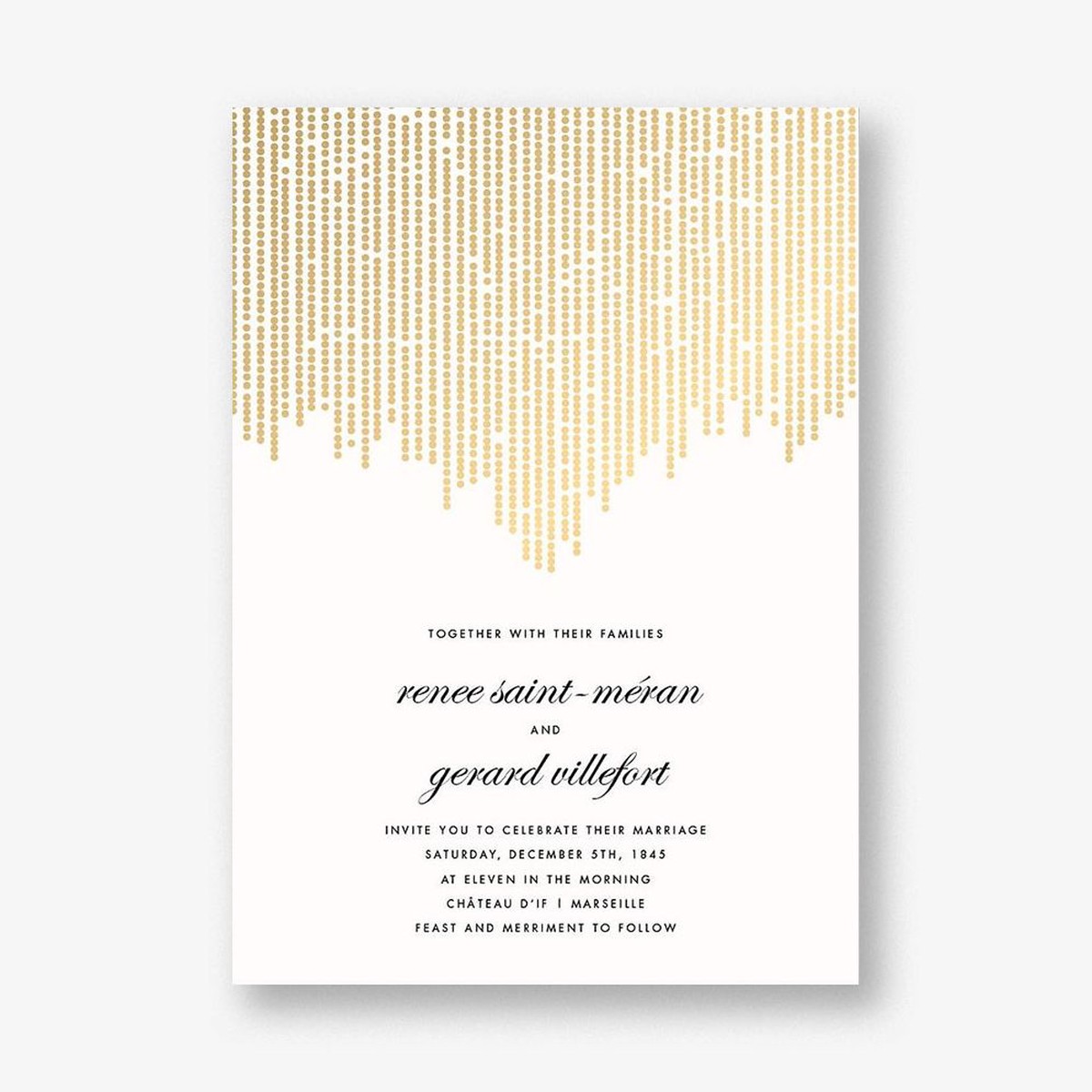 Josephine Baker Foil Wedding Invitation
