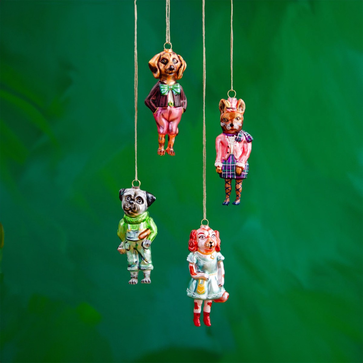 Natali Lt Glass Dog Ornaments