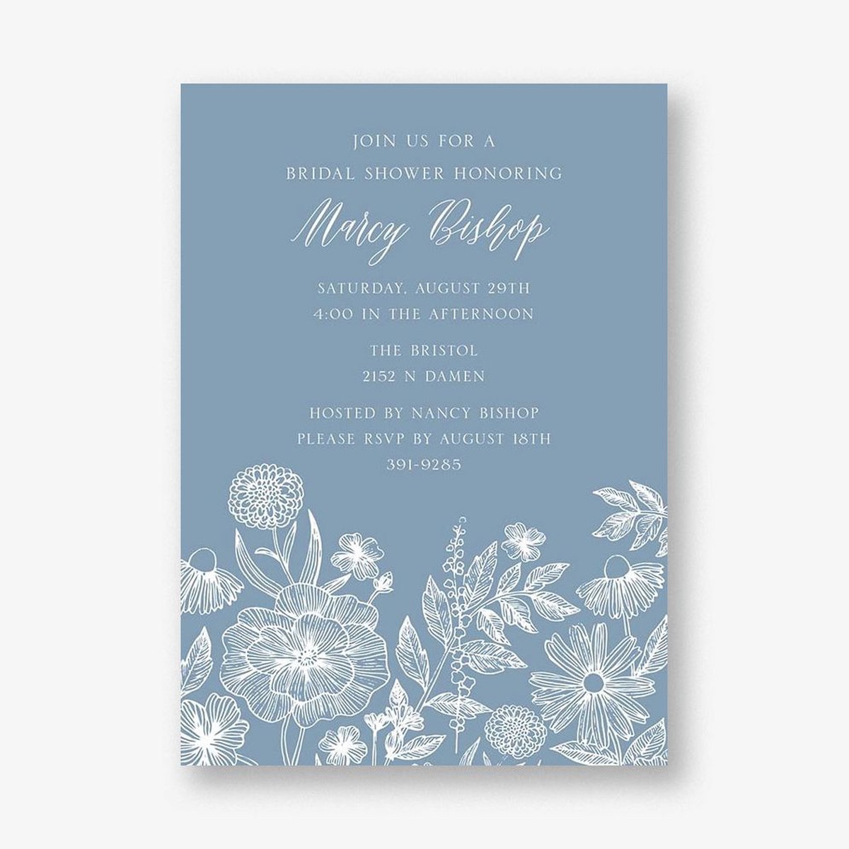 Perennial Sketch Bridal Shower Invitation