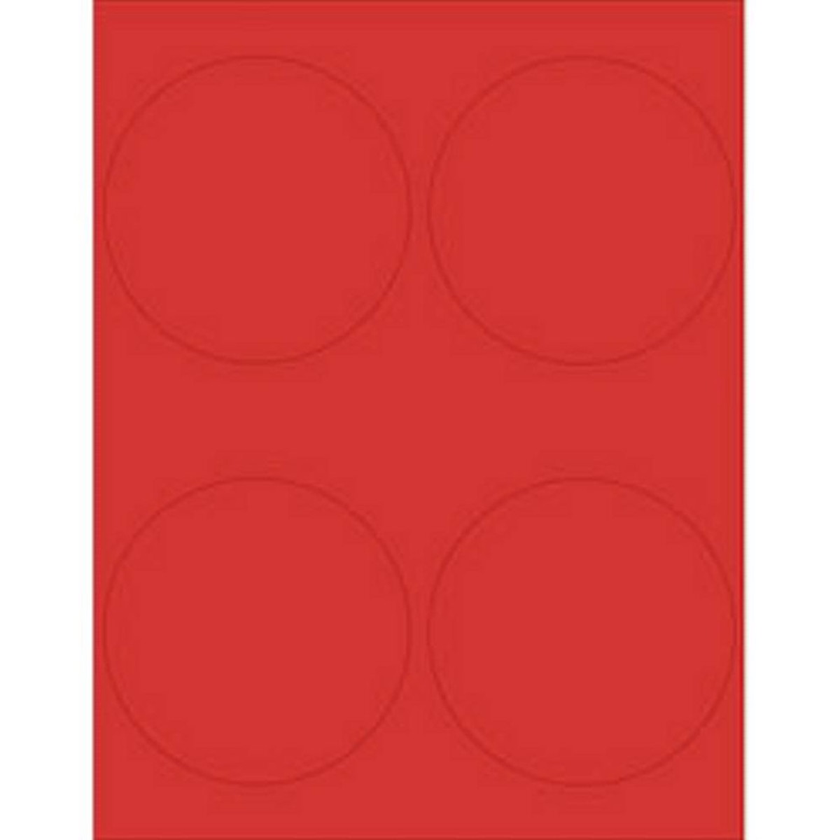 Red 4 Inch Round Printable Labels