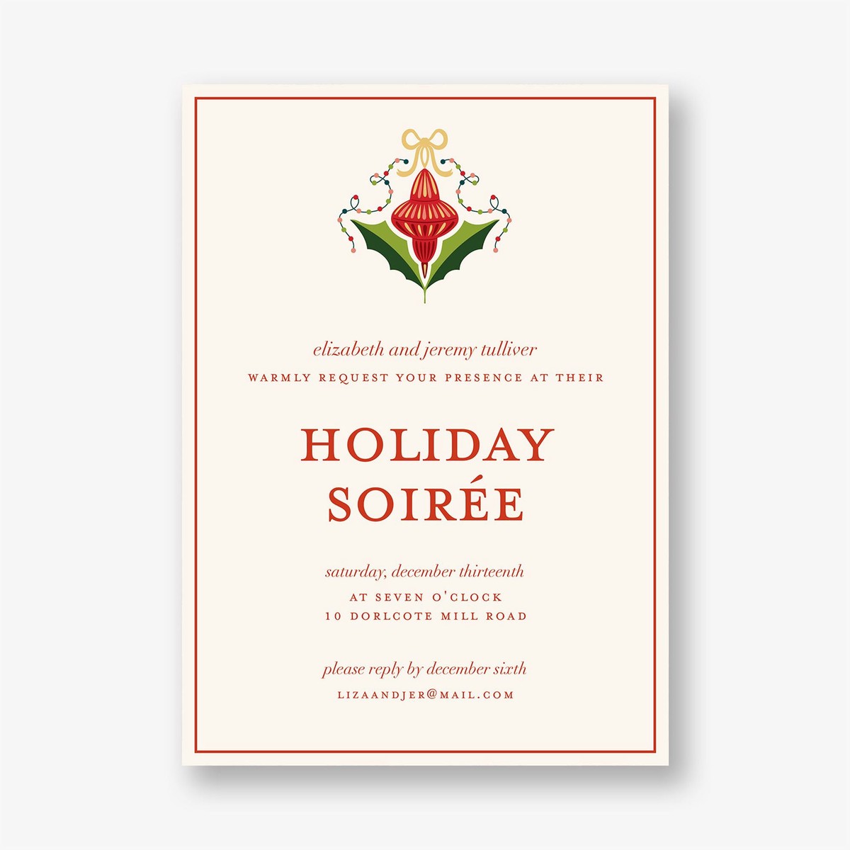 Vintage Ornament Party Invitation