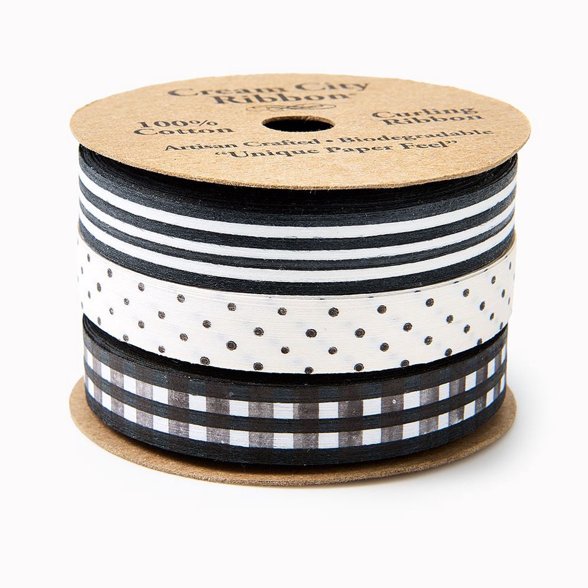 Black & White Curling Ribbon Set 1/2″ S/3