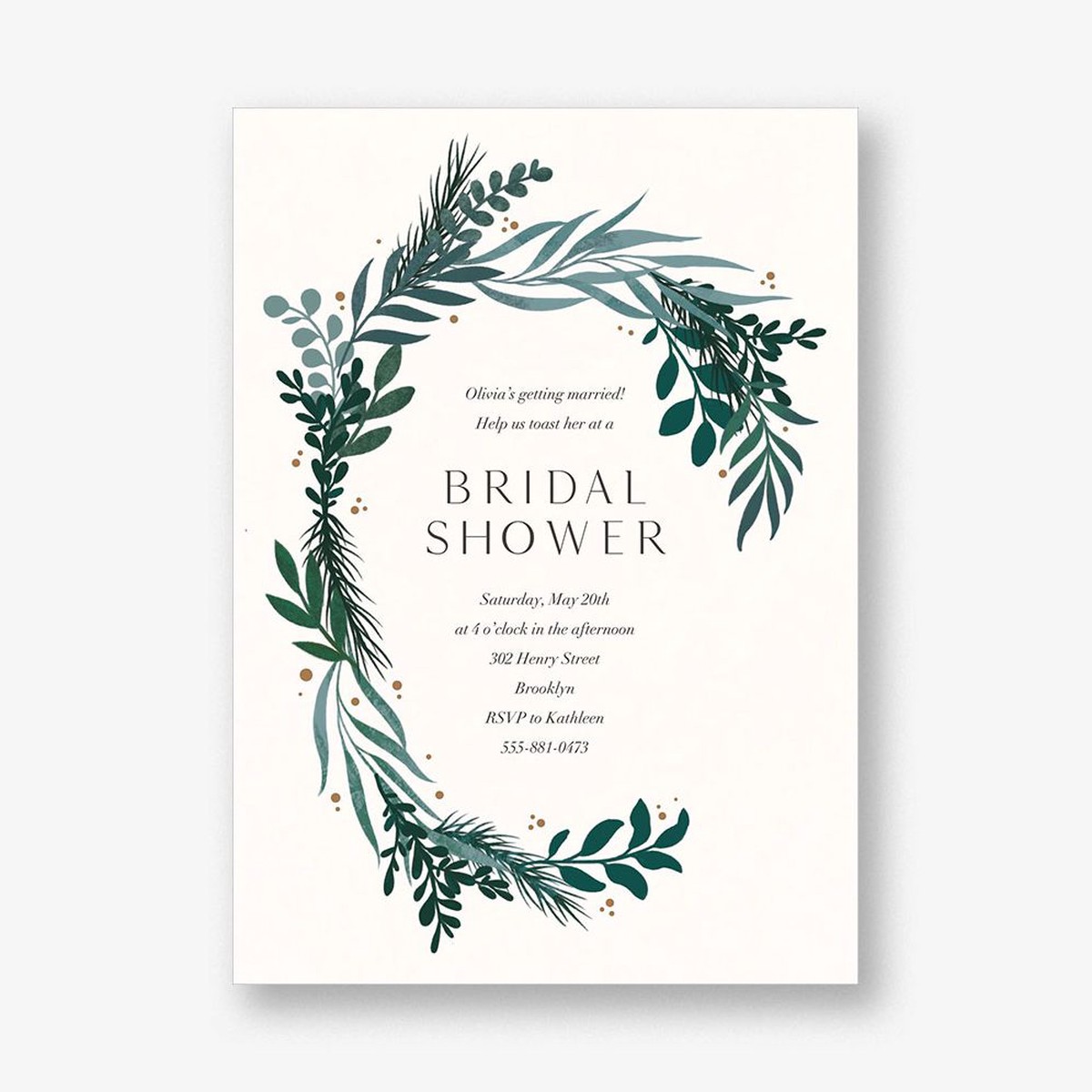 Botanical Sprigs Bridal Shower Invitation