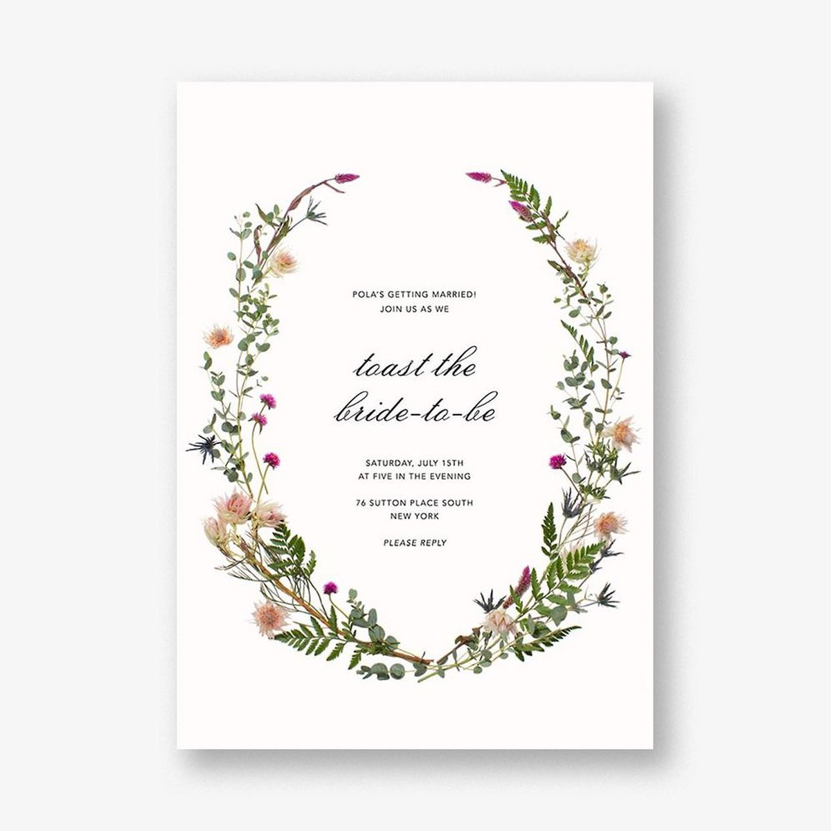 Fleurs Sauvages Bridal Shower Invitation