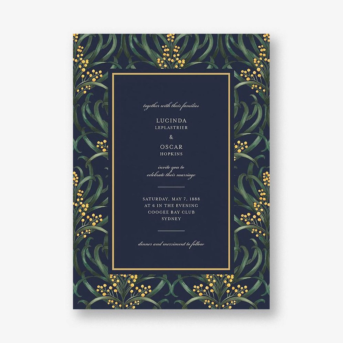Flowering Mimosa Wedding Invitation