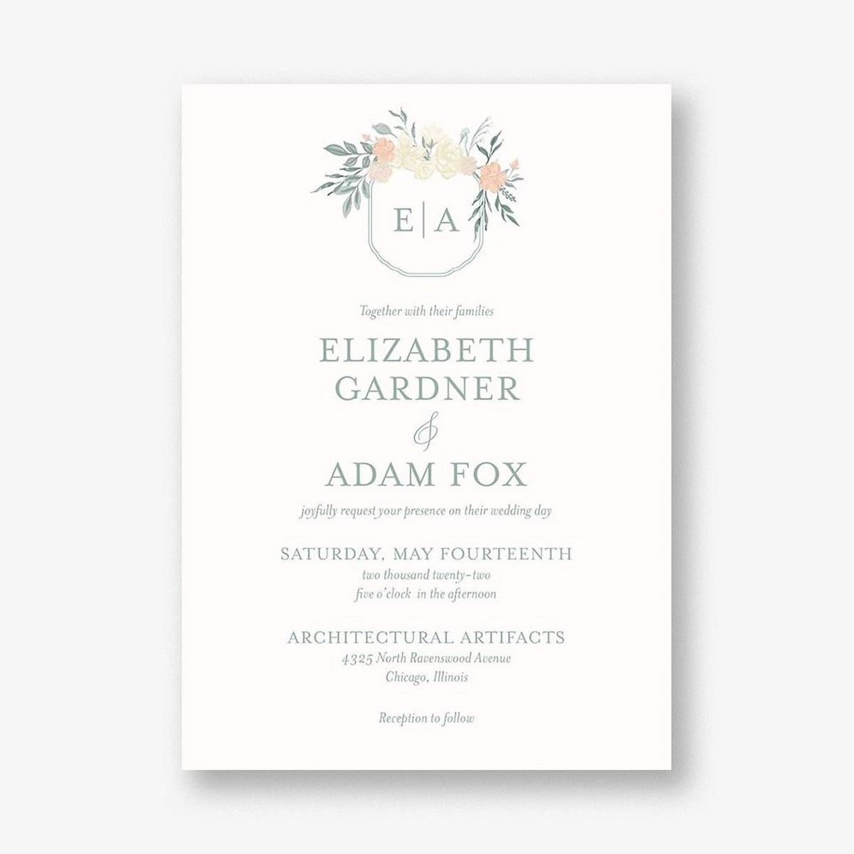 Garden Crest Wedding Invitation