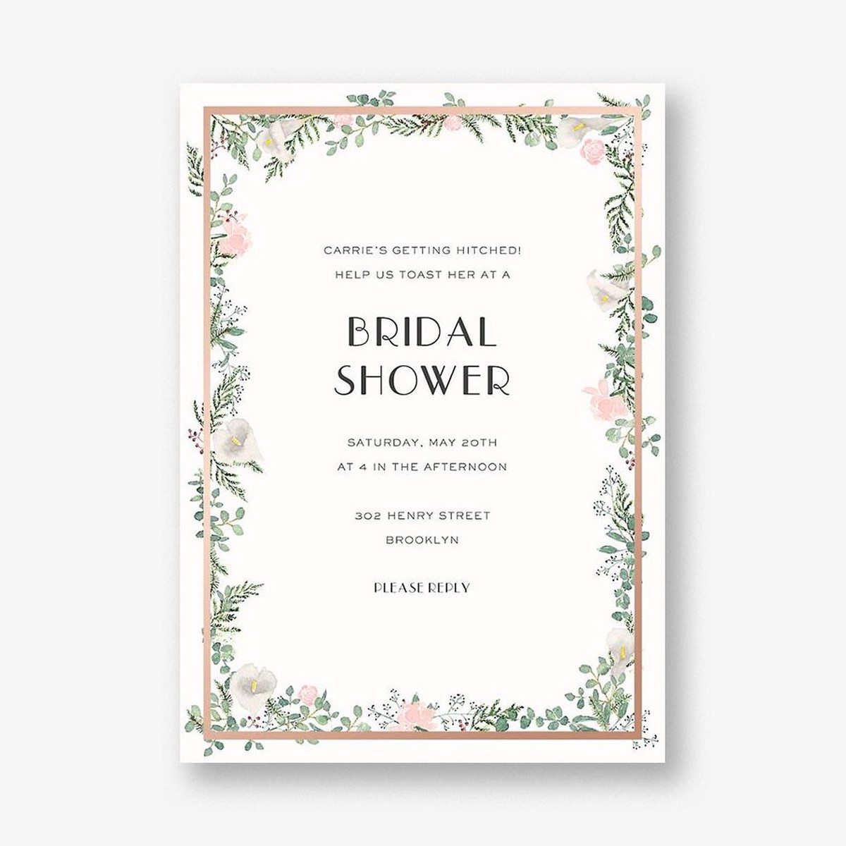 Lautaret Foil Bridal Shower Invitation