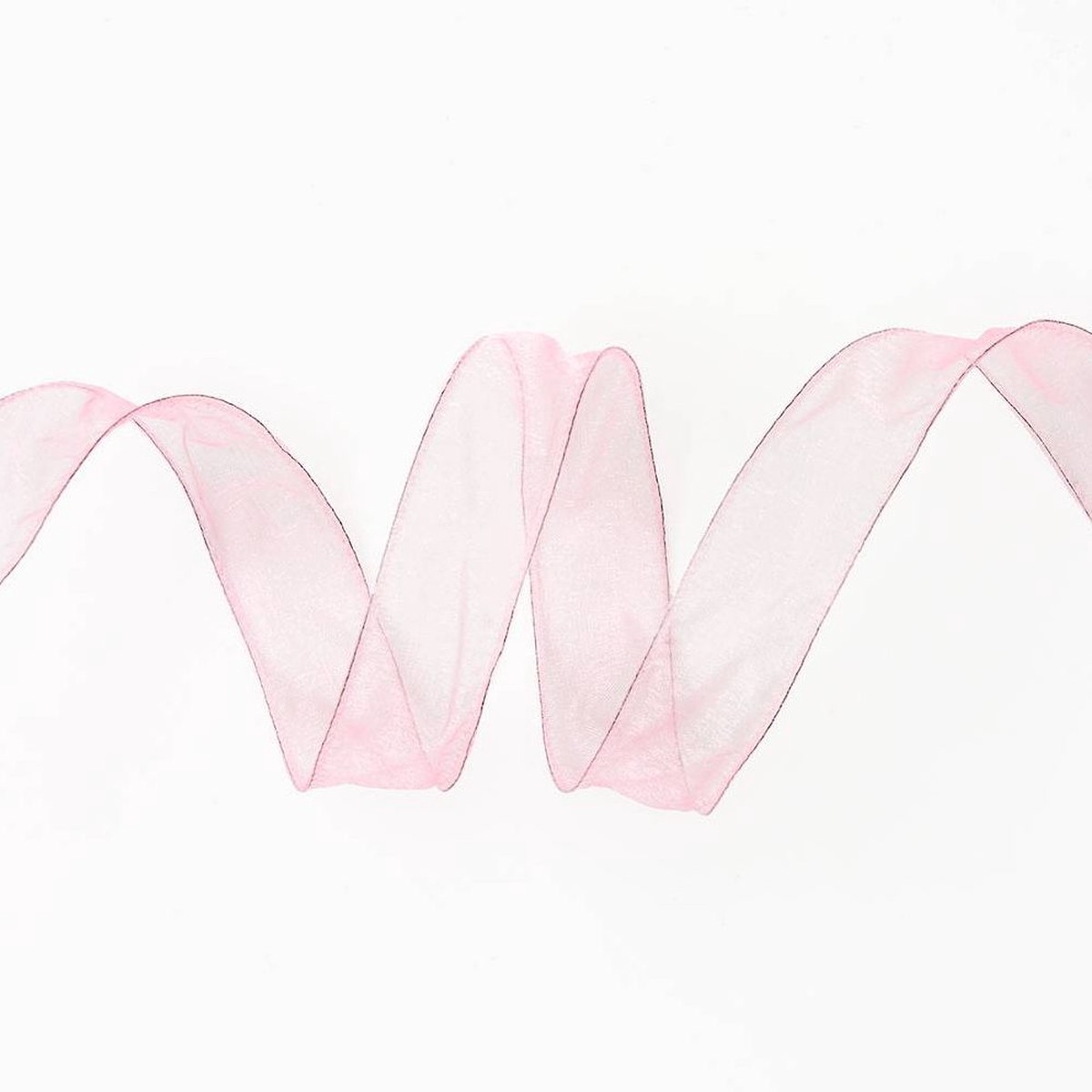 Light Pink Organdy Wired Ribbon 1″ 10 YD