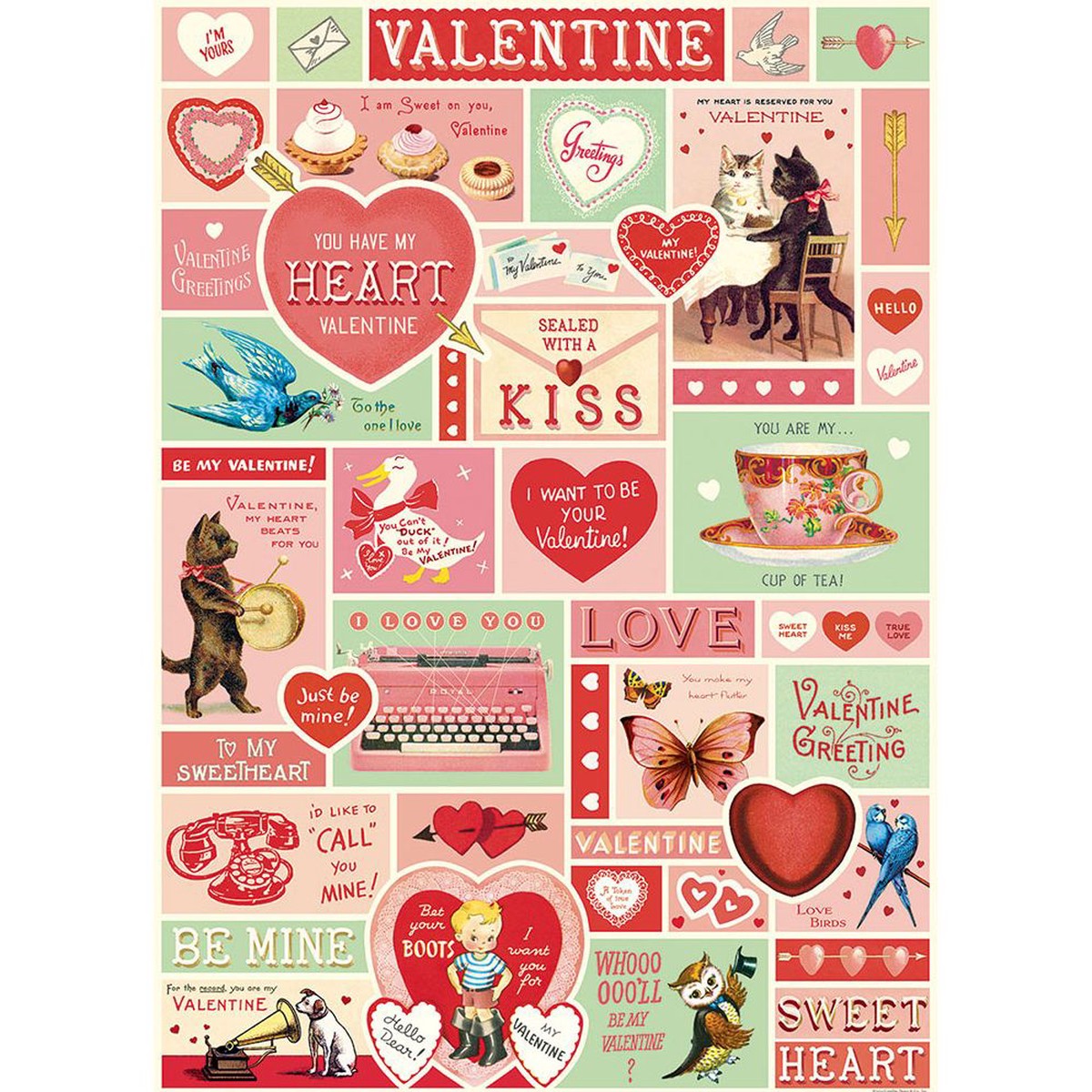 Love Note Cavallini Flat Wrap