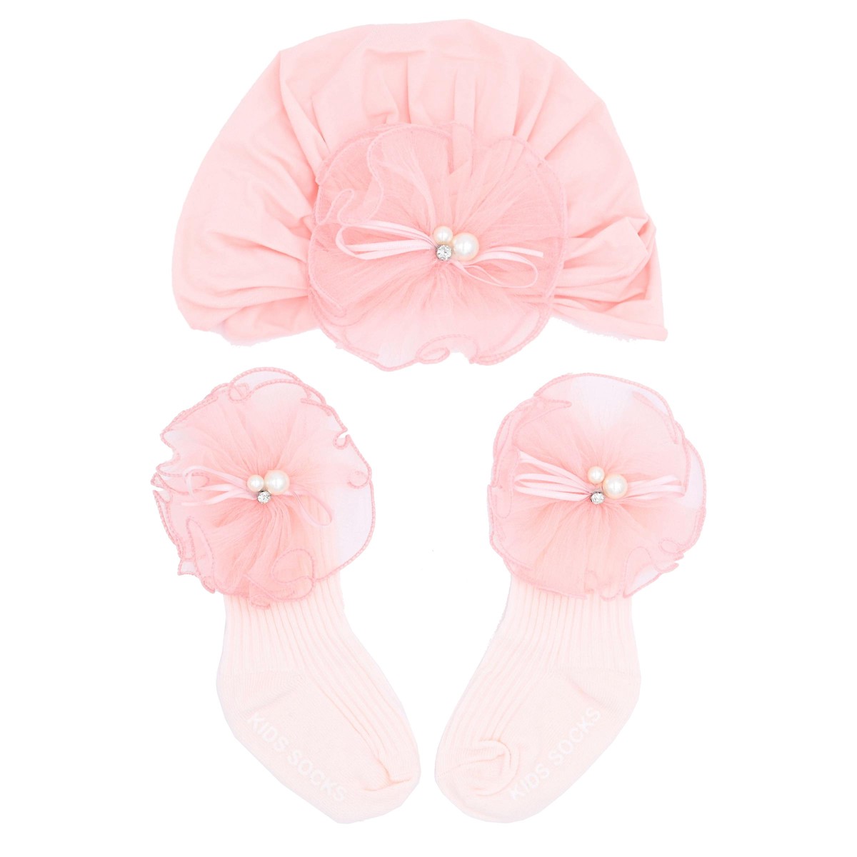 Pink Pearl Flower Ribbon Gift Set