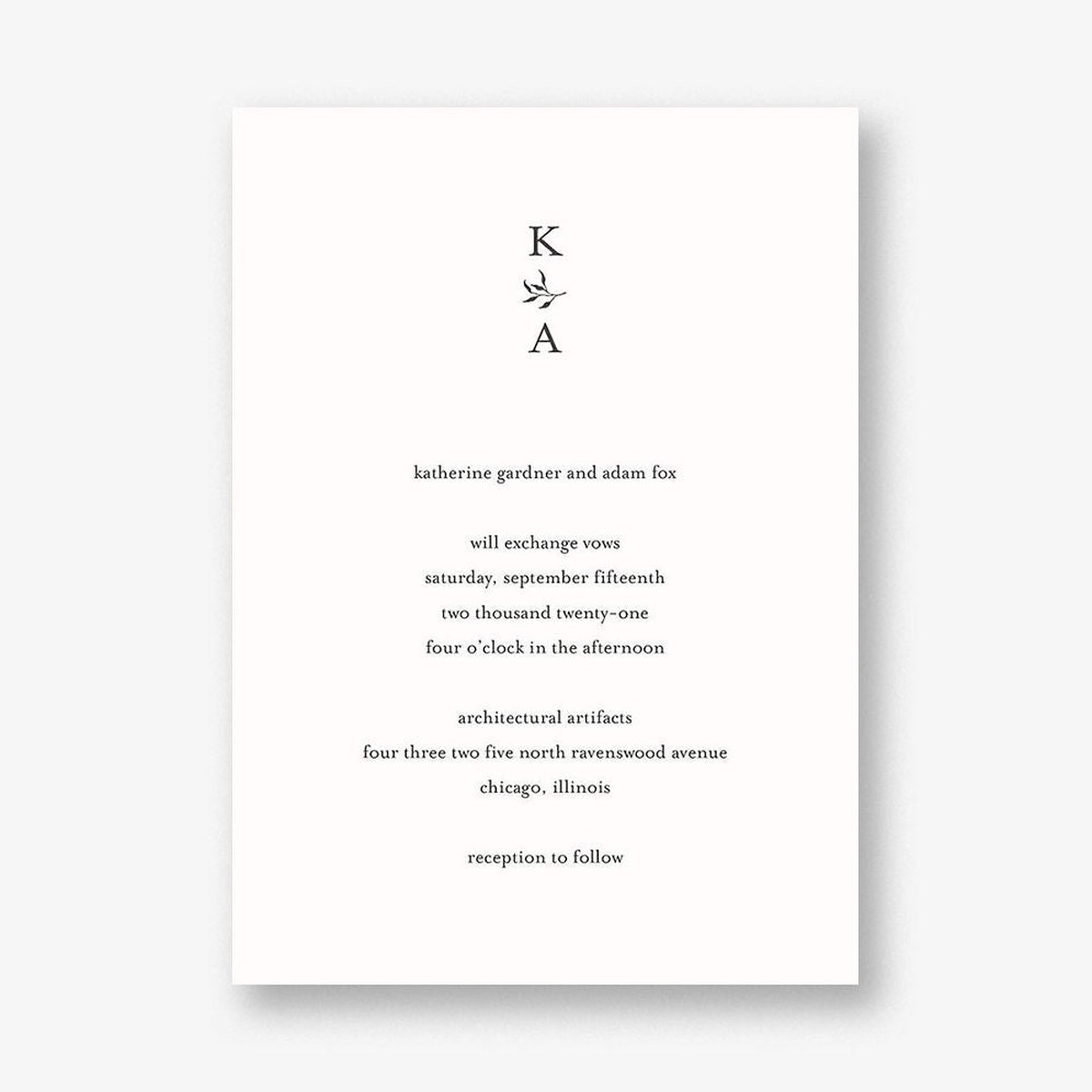 Sprig Wedding Invitation