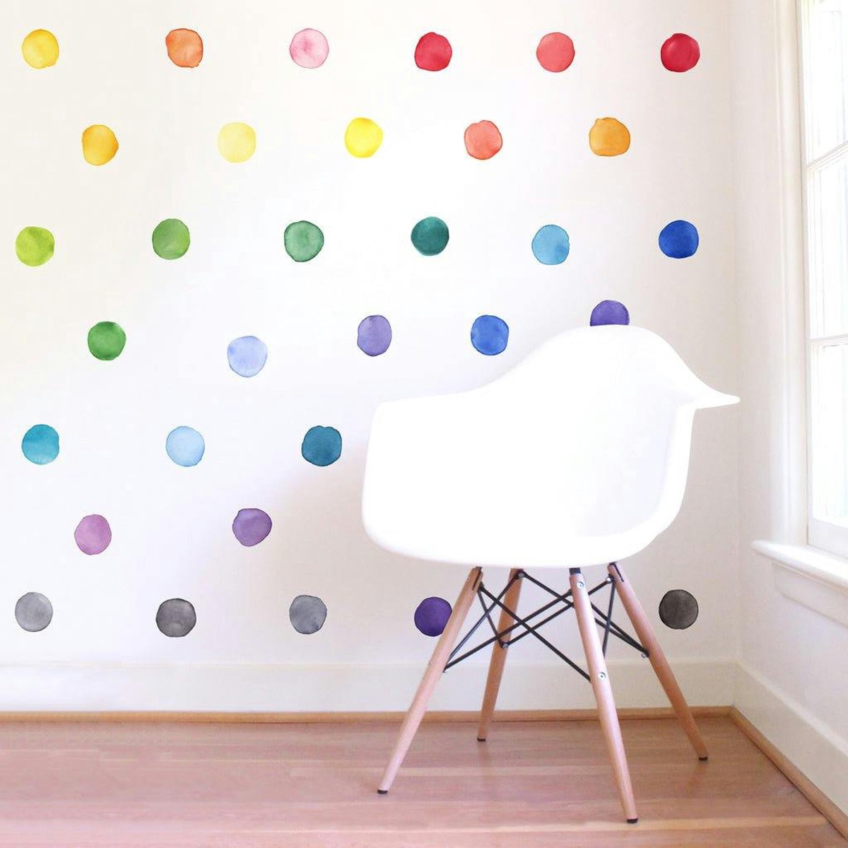 Watercolor Dots  Rainbow  Small  Peel-and-Stick Wall Decals