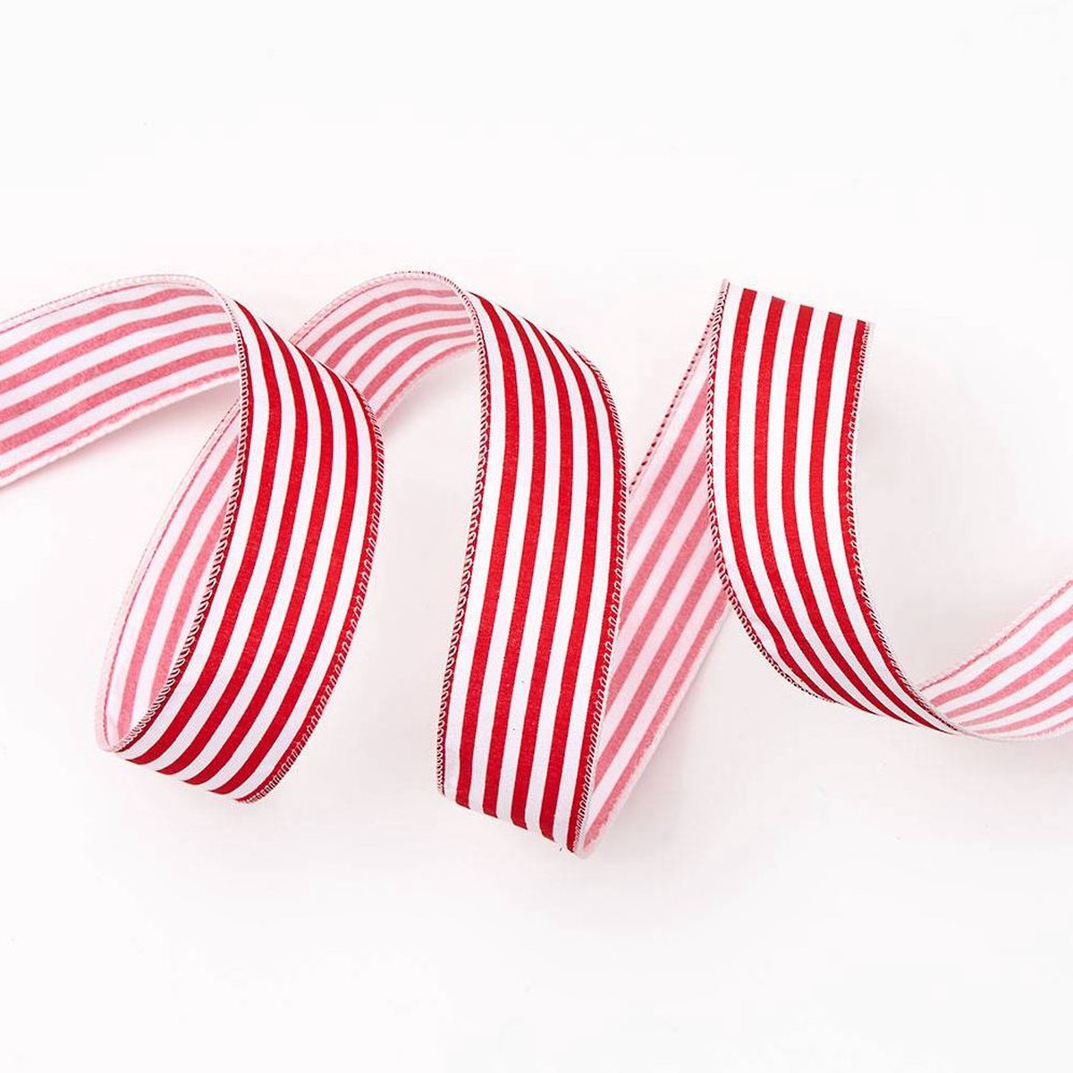 Wired Red Stripe Ribbon 1.5″ 10 YD