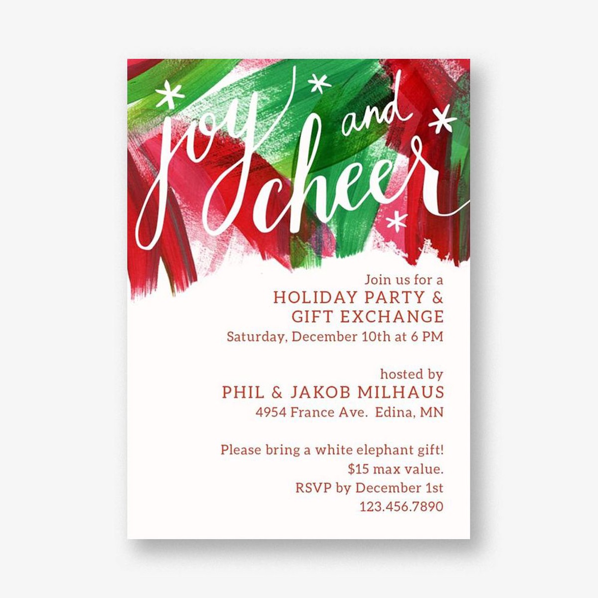 Joy and Cheer Holiday Party Invitation