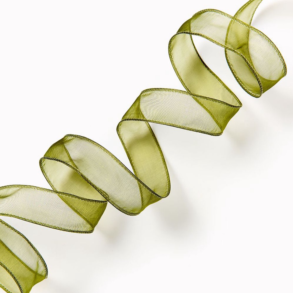 Moss Wired Organdy Ribbon 1″ 10YD