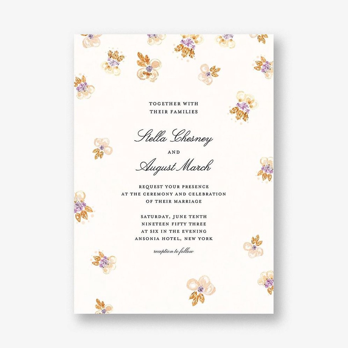 Petal Cascade Wedding Invitation