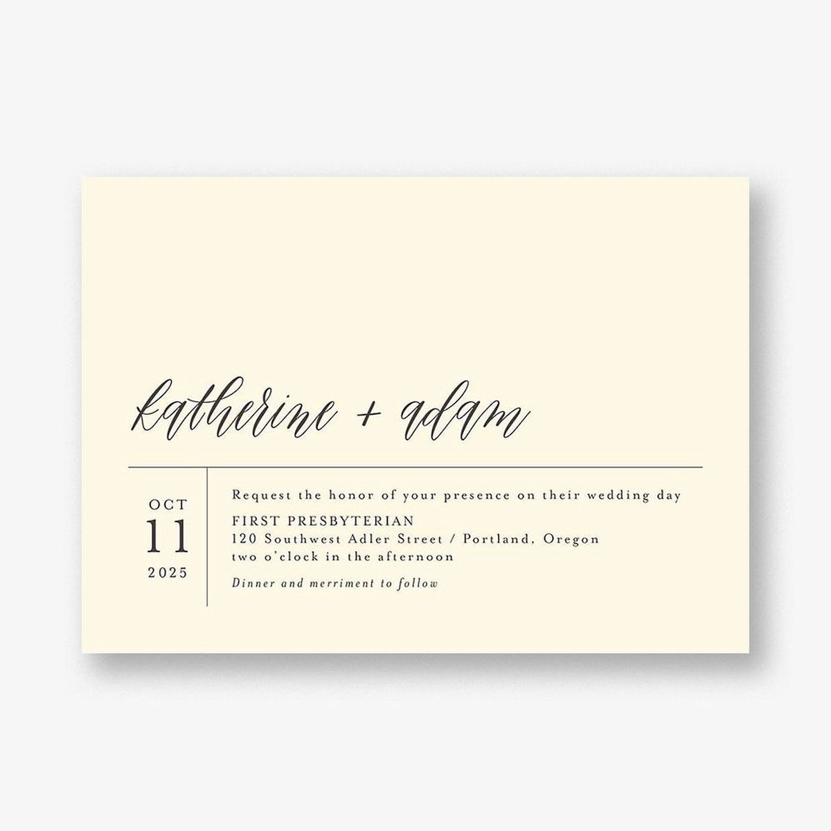 Contemporary Script Wedding Invitation