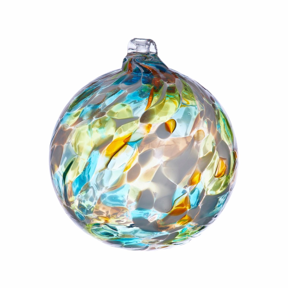 Glass Ornament: Holiday Calico Frost