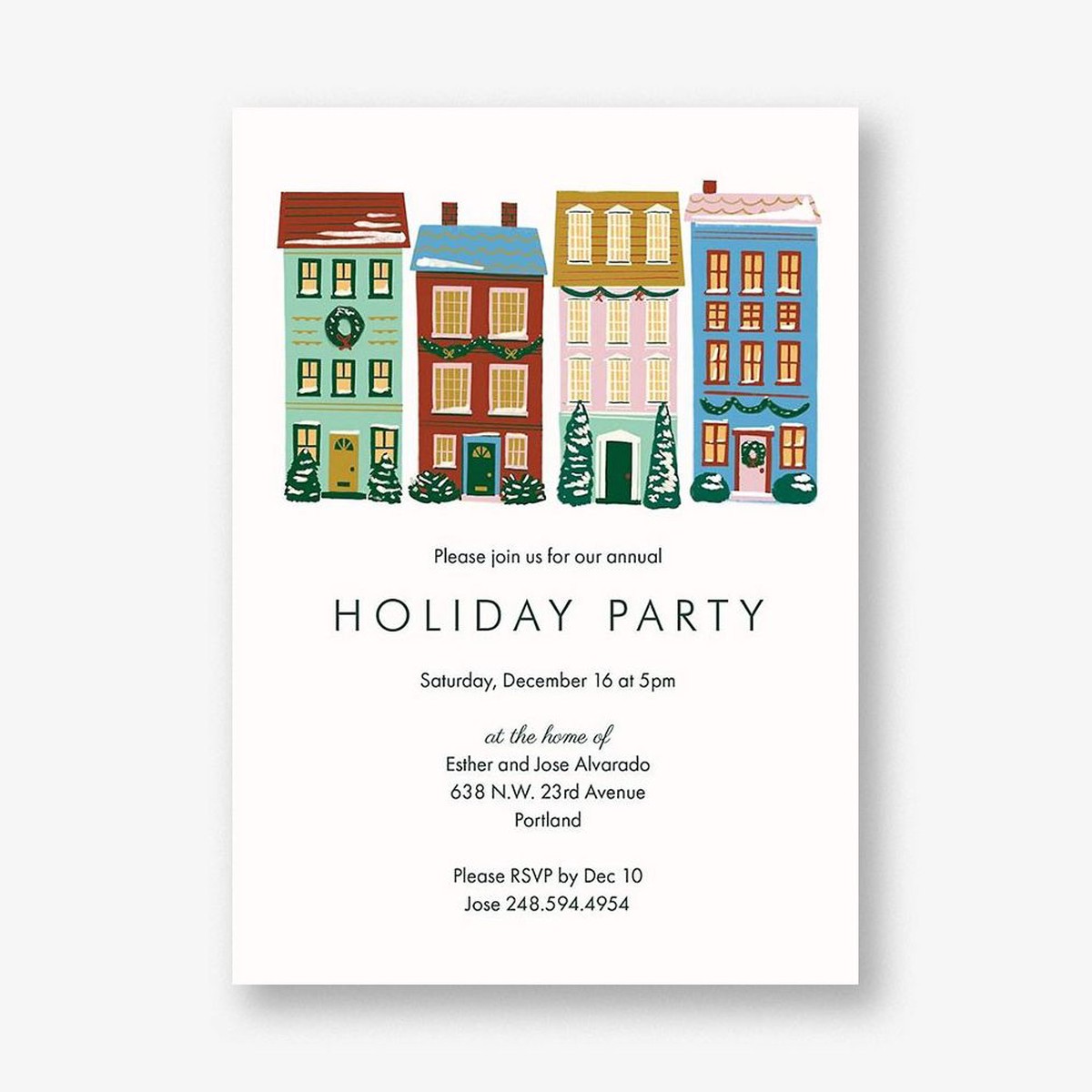 Holiday Houses Holiday Invitation