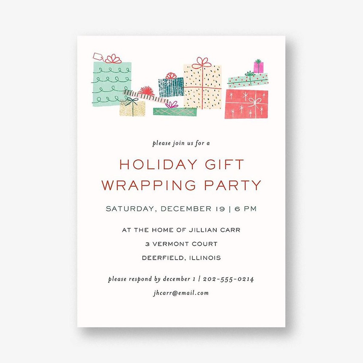 Holiday Presents Invitation