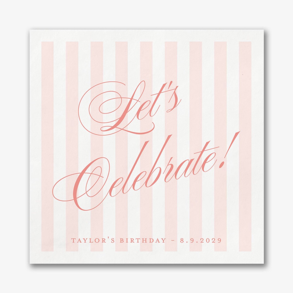 Posh Pinstripe Custom Napkins