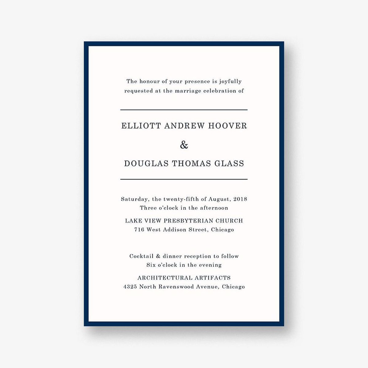 Hemingway Wedding Invitation